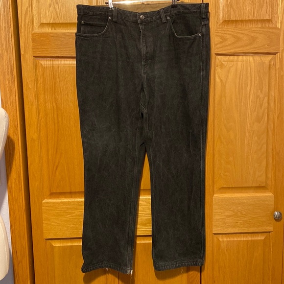 Duluth Trading Company black work jeans mens size 42 Hem damage - Picture 1 of 5